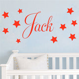 D201 Baby Boys Wall Sticker - Personalised Stars Child Name Bedroom Nursery vinyl stickers