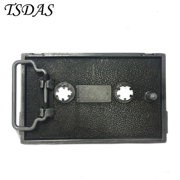 Luxury Men ROCK STAR CASSETTE TAP BELT BUCKLE Fashion Music Tape Metal Belt Buckle Classic Men's Jeans accessories