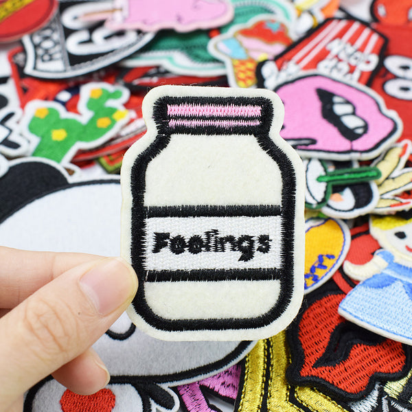 Diy patches for clothing iron embroidered patch applique iron on patches sewing accessories badge stickers for clothes bag 20pcs
