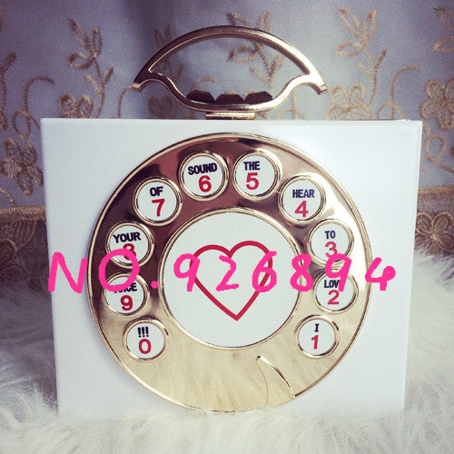 Rotary Dial Phone Perfume Shaped Clutch Realness
