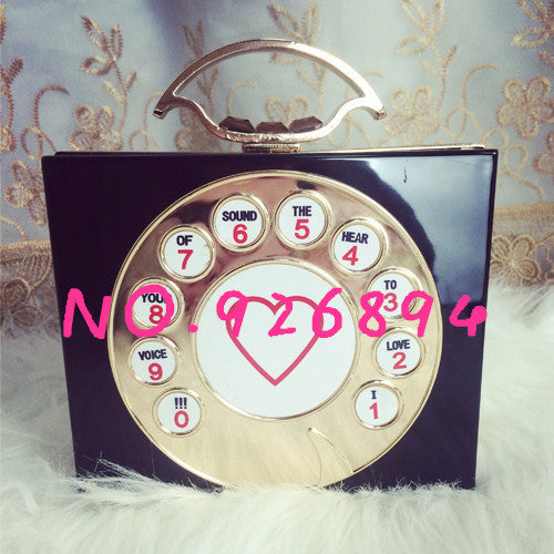 Rotary Dial Phone Perfume Shaped Clutch Realness
