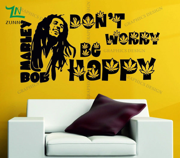 Bob Marley - 'Don't Worry Be Happy'  Vinyl Wall Sticker Decal
