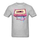 Men Man's Pink Tape Cassette Shirt Pink Tape Cassette T-shirts Short Sleeve Cotton Male Men