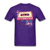 Men Man's Pink Tape Cassette Shirt Pink Tape Cassette T-shirts Short Sleeve Cotton Male Men