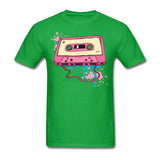 Men Man's Pink Tape Cassette Shirt Pink Tape Cassette T-shirts Short Sleeve Cotton Male Men
