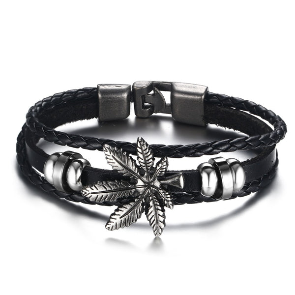 Cannabis Friendship Leather Bracelet