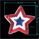 New POP Sequins Sewing Brand Patch Retro Hand Embroidery Patches Hotfix Applique Feather Hot Fix Motif DIY Clothes Stickers