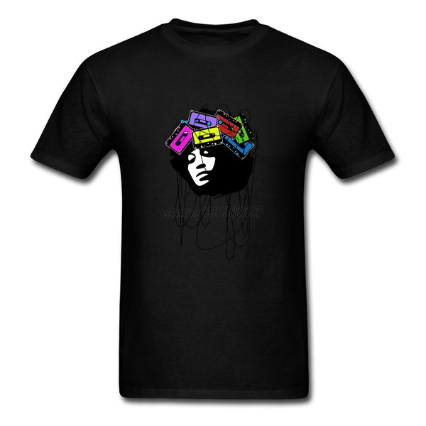 Over Size Cassette Music Head Art  Men BoyCasual Tshirt White Short Sleeve Custom Party Tee Shirts