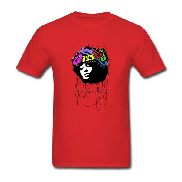 Over Size Cassette Music Head Art  Men BoyCasual Tshirt White Short Sleeve Custom Party Tee Shirts