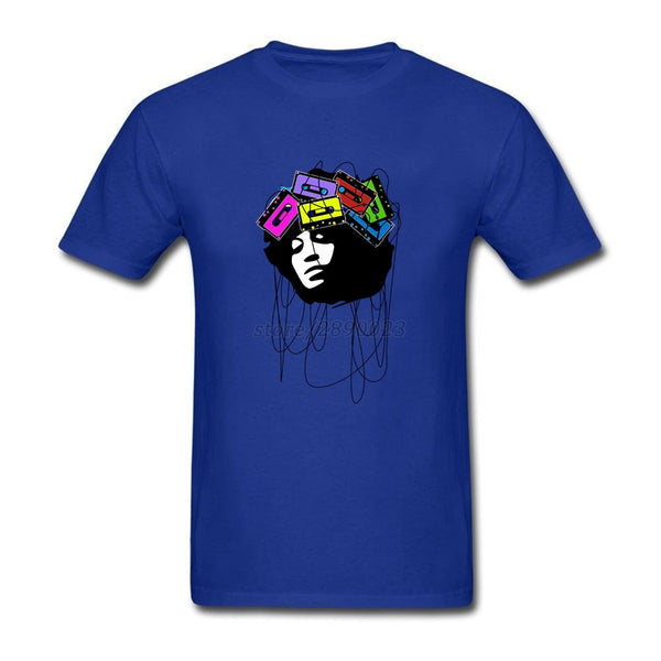 Over Size Cassette Music Head Art  Men BoyCasual Tshirt White Short Sleeve Custom Party Tee Shirts