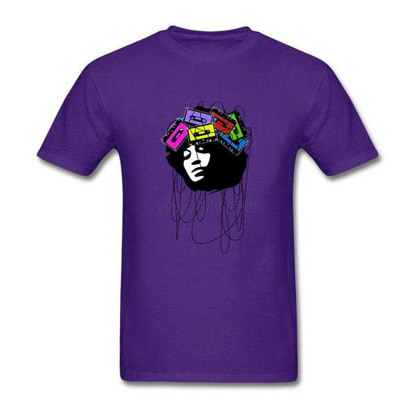 Over Size Cassette Music Head Art  Men BoyCasual Tshirt White Short Sleeve Custom Party Tee Shirts