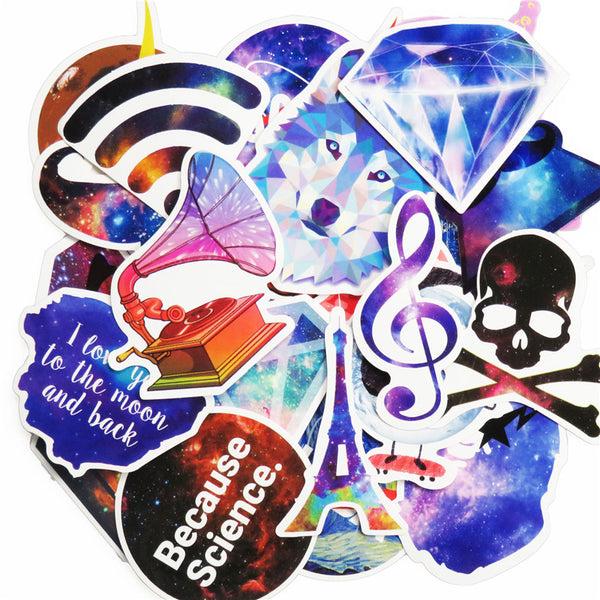 Hot Sale 50 Pcs Galaxy Stickers Mixed Toy Cartoon Skateboard Luggage Vinyl Decals Laptop Phone Car Styling Bike JDM DIY Sticker