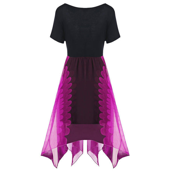 VESTLINDA Casual High Waist Summer Dress Handkerchief Women Office Dress Fashion Party Dresses Robe Asymmetrical Beach Vestido