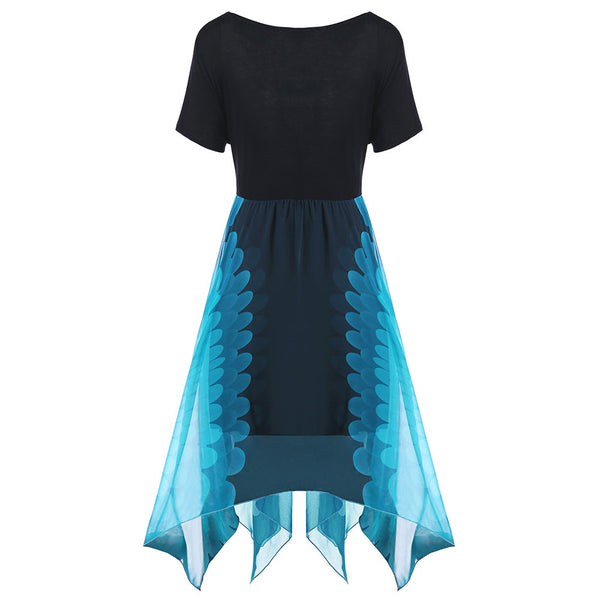 VESTLINDA Casual High Waist Summer Dress Handkerchief Women Office Dress Fashion Party Dresses Robe Asymmetrical Beach Vestido