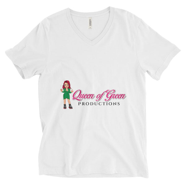 Unisex Short Sleeve V-Neck T-Shirt - Queen of Green Prod